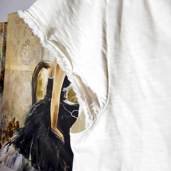 Used: Wonderland  V neck Cream Dress size L - Picture 9 of 11